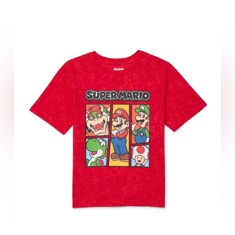 🔴 3/$12 Super Mario Boys XL‎ 14/16 Red Graphic T-Shirt! NWT!